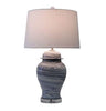 Blue and White Marblized Table Lamp