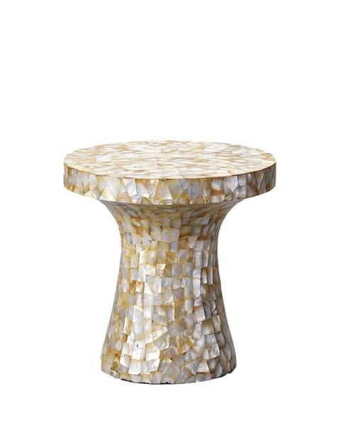 MOP Overlay Mushroom Table in Random White