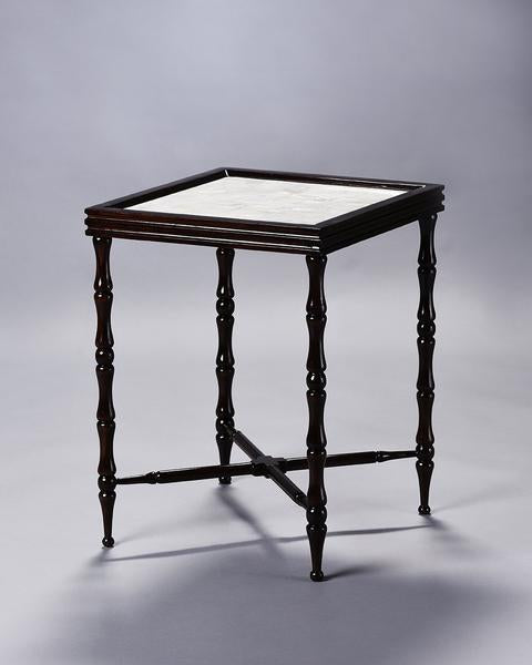 Colonial Overlay -Bamboo Motif Side Table with MOP