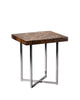 Tiger Eye Side Table with Stainless Steel Base