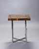 Tiger Eye Side Table with Stainless Steel Base