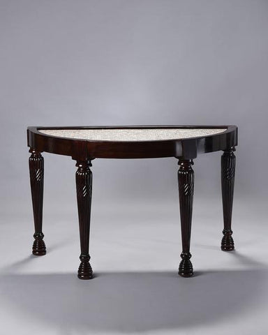 British Colonial Demilune with Mother of Pearl Inset Top
